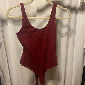 Maroon body suit